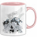 Wolf Tasse Geschenk Heulender Wolf Vögel Mond Silhouetten Geschenkidee Rosa Trendation