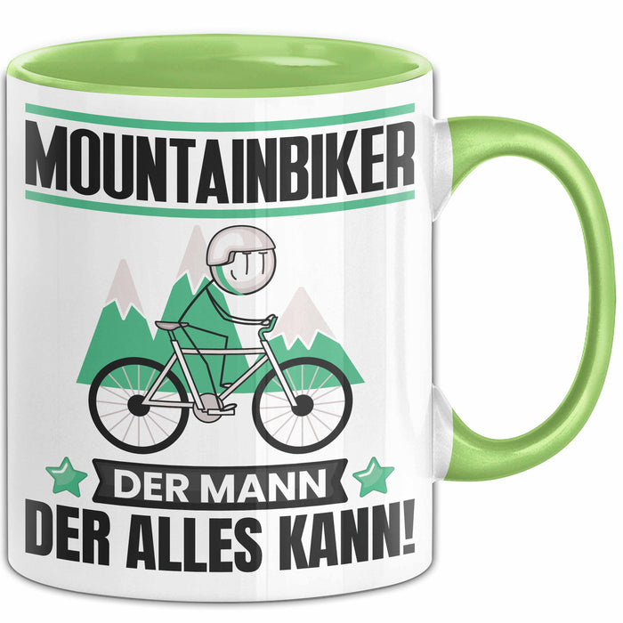 Mountainbiker Tasse Geschenk für Mountainbiker Der Mann Der Alles Kann Geschenkidee zum Geburtstag Grün Trendation