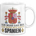 Spanier Tasse Geschenk Ich Brauche Keine Therapie Ich Muss Nur Nach Spanien Geschenkidee Lustig Kaffee-Becher Weiß Trendation