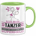 Tänzer Geschenk Tasse Ich Bin Tänzer Aber Sag Doch Einfach Superheld Lustige Geschenkdiee für Tänzer Kaffee-Becher Grün Trendation