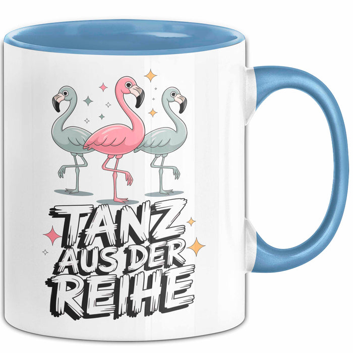 Tänzer Tanzender Flamingo Tasse Geschenk Lustige Geschenkidee Spruch Tanz Aus Der Reihe Blau Trendation