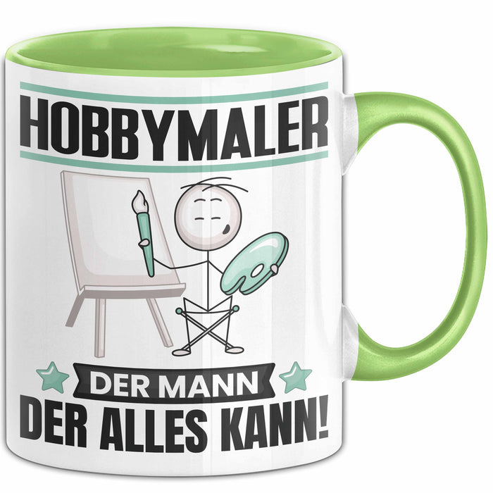 Hobbymaler Tasse Geschenk für Hobbymaler Der Mann Der Alles Kann Geschenkidee zum Geburtstag Grün Trendation