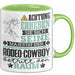 Rodeo-Cowboy Geschenk Tasse Lustiger Spruch Erheben Sie Sich Der Rodeo-Cowboy Betritt den Raum Grün Trendation