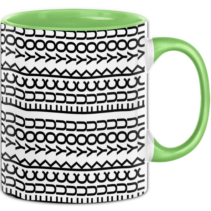 Fuc* You Tasse Lustiges Geschenk Allover-Print Quer Lesen Trendation