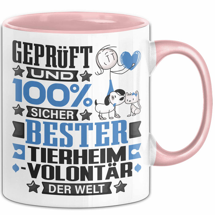 Tierheimvolontär Geschenk Lustiger Spruch für Tierheimvolontär Geschenkidee Bester Tierheimvolontär Der Welt Rosa Trendation