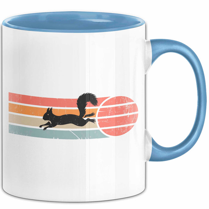 Eichhörnchen Tierliebhaber Retro Tasse Geschenk Lustige Geschenkidee Spruch Blau Trendation