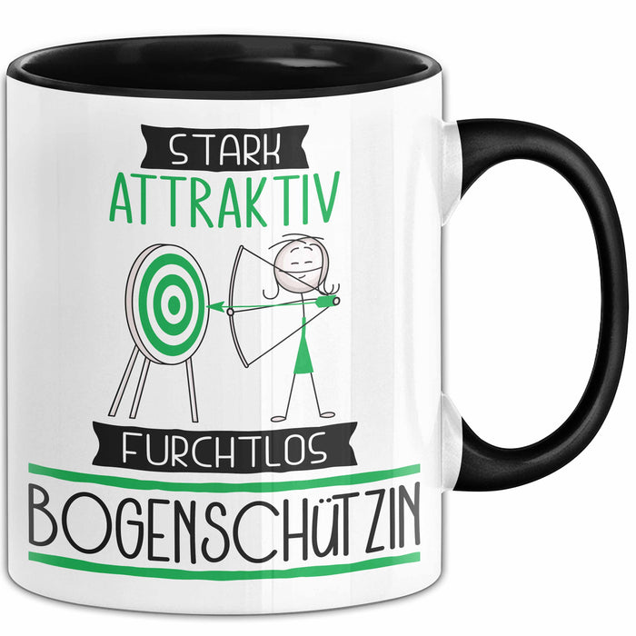 Bogenschützin Tasse Geschenk Becher Stark Attraktiv Furchtlos Bogenschützin Lustige Geschenkidee Trendation