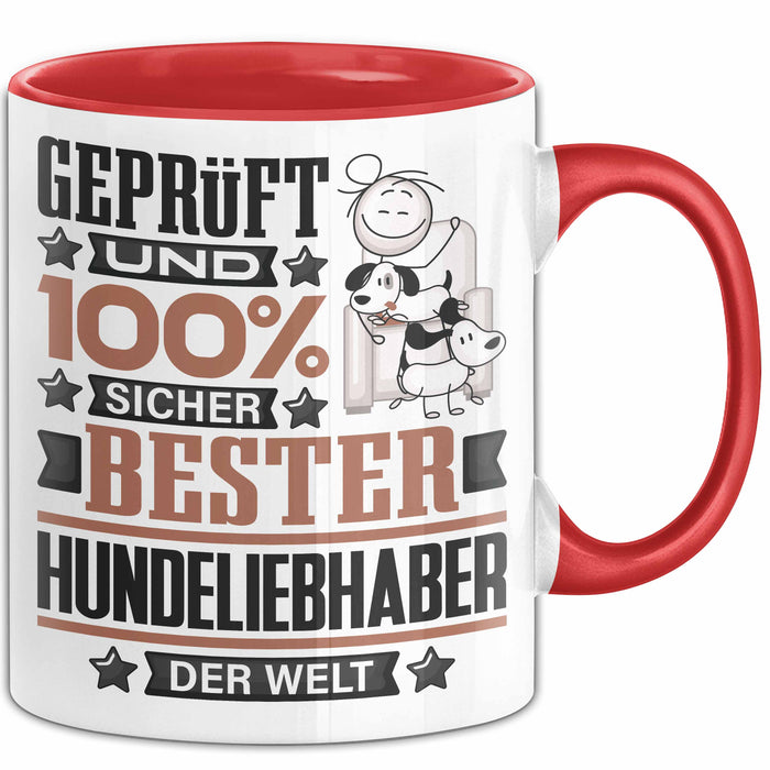 Hundeliebhaber Geschenk Lustiger Spruch für Hundeliebhaber Geschenkidee Bester Hundeliebhaber Der Welt Rot Trendation