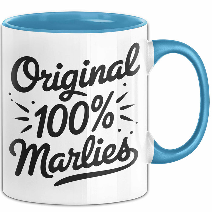 Marlies Tasse Geschenk Original 100% Marlies Geschenkidee Geburtstag Blau Trendation