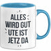 Ute Tasse Geschenk Alles Ist Gut Ute Ist Jetz Da Geschenkidee Becher mit Name Blau Trendation