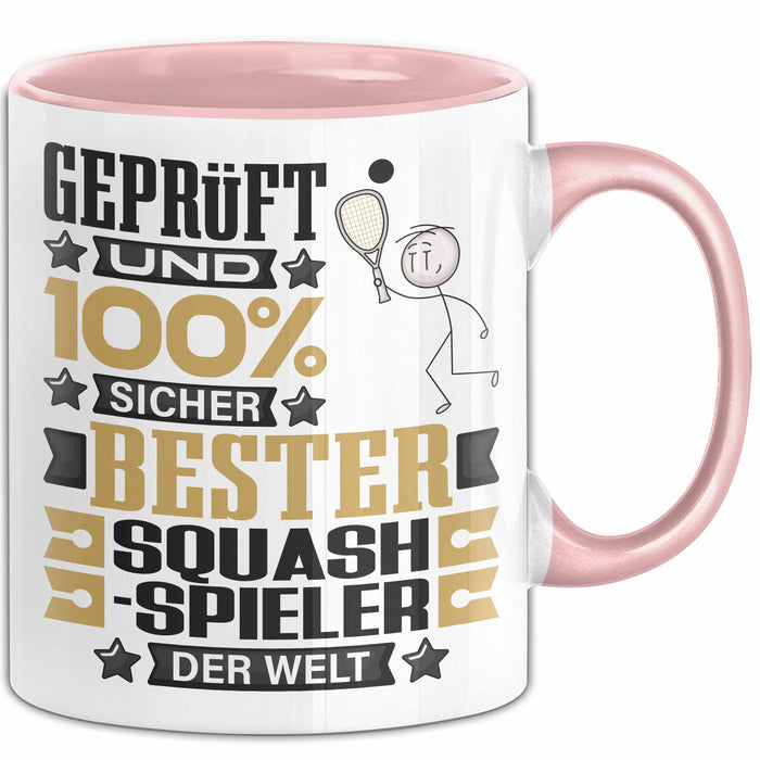 Squash-Spieler Geschenk Lustiger Spruch für Squash-Spieler Geschenkidee Bester Squash-Spieler Der Welt Rosa Trendation