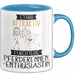 Pferderennen-Enthusiastin Tasse Geschenk Becher Stark Attraktiv Furchtlos Pferderennen-Enthusiastin Lustige Geschenkidee Blau Trendation