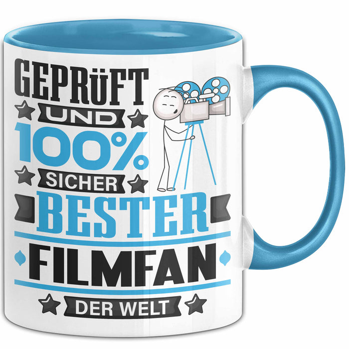 Filmfan Geschenk Lustiger Spruch für Filmfan Geschenkidee Bester Filmfan Der Welt Blau Trendation