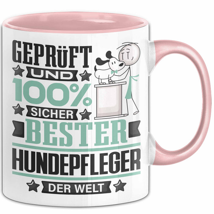 Hundepfleger Geschenk Lustiger Spruch für Hundepfleger Geschenkidee Bester Hundepfleger Der Welt Rosa Trendation