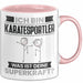 Karatesportler Tasse Geschenk für Karatesportler Geburtstag Lustiger Spruch Kaffee-Becher Was Ist Deine Superkraft Rosa Trendation