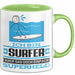 Surfer Geschenk Tasse Ich Bin Surfer Aber Sag Doch Einfach Superheld Lustige Geschenkdiee für Surfer Kaffee-Becher Grün Trendation