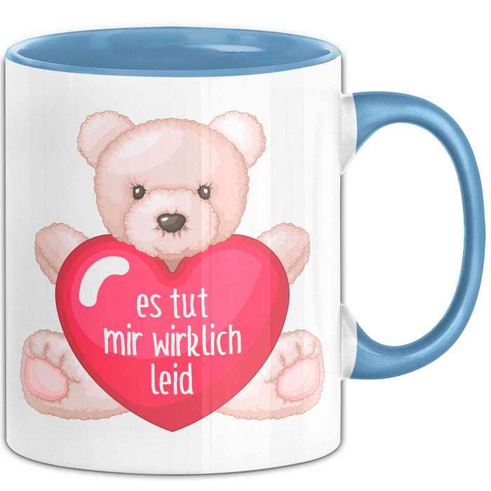 Entschuldigung Tasse Es Tur Mir Wirklich Leid Geschenkidee Sorry Becher Blau Trendation