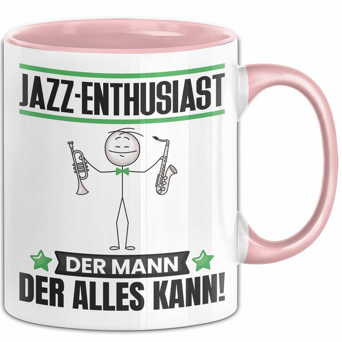 Jazz-Enthusiast Tasse Geschenk für Jazz-Enthusiast Der Mann Der Alles Kann Geschenkidee zum Geburtstag Rosa Trendation