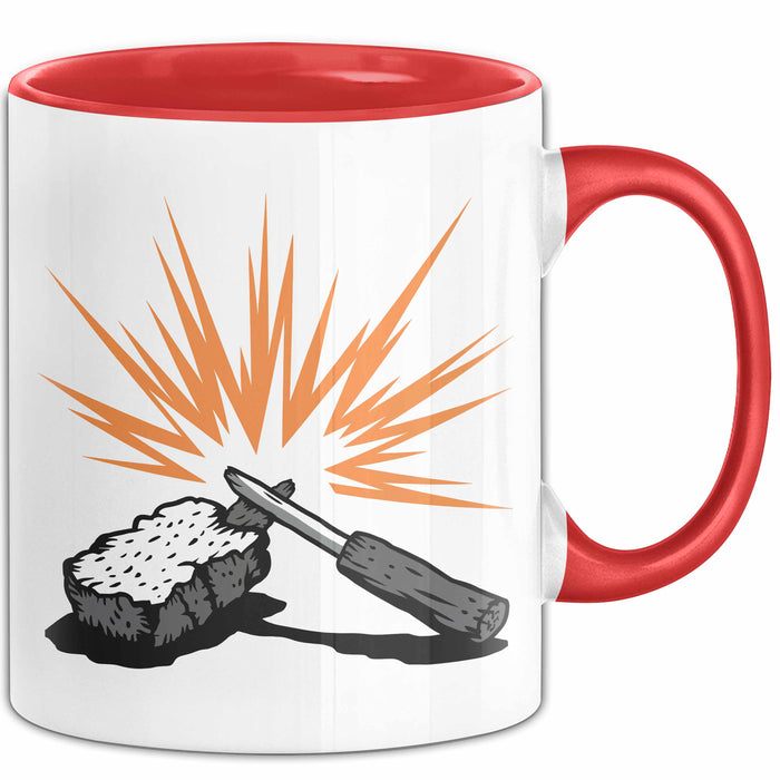 Bushcraft Fan Tasse Geschenkidee Naturfertigkeiten Liebhaber Rot Trendation