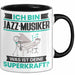 Jazz-Musiker Tasse Geschenk für Jazz-Musiker Geburtstag Lustiger Spruch Kaffee-Becher Was Ist Deine Superkraft Schwarz Trendation
