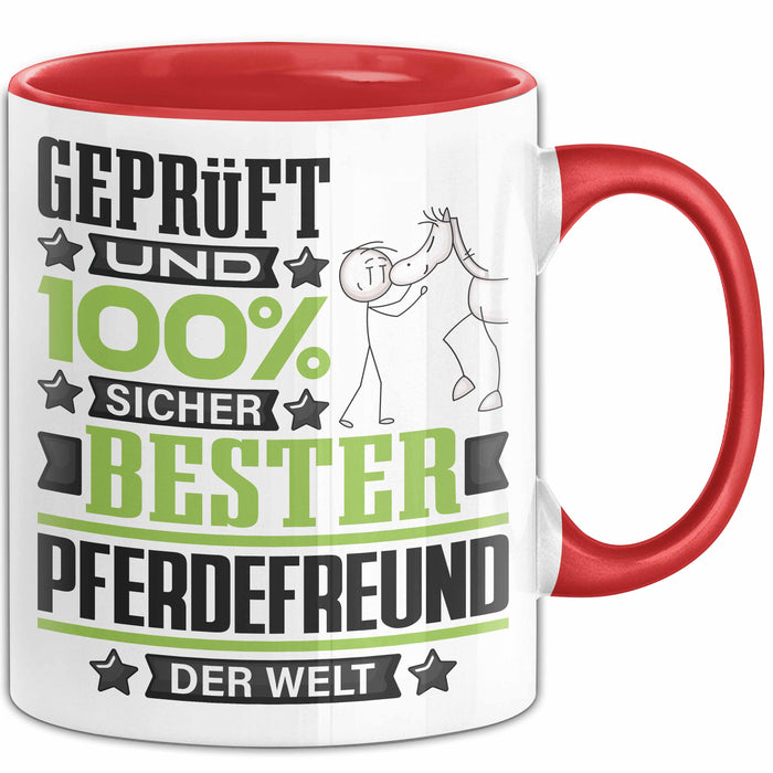Pferdefreund Geschenk Lustiger Spruch für Pferdefreund Geschenkidee Bester Pferdefreund Der Welt Rot Trendation