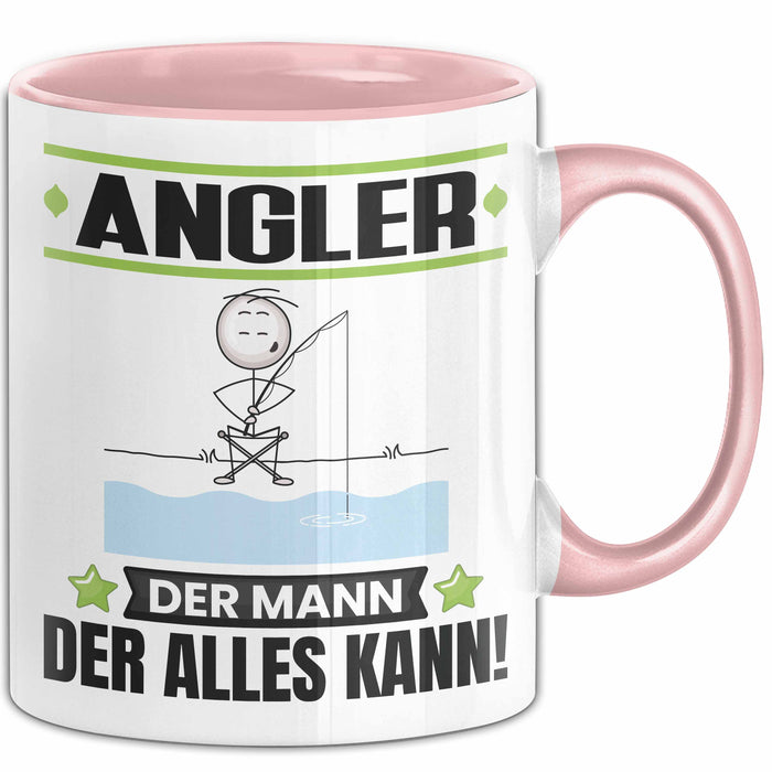 Angler Tasse Geschenk für Angler Der Mann Der Alles Kann Geschenkidee zum Geburtstag Rosa Trendation