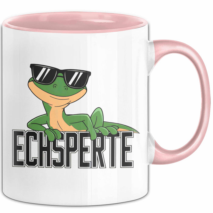 Reptil Leopardgecko Echse Tasse Geschenk Lustige Geschenkidee Spruch Echsperte Rosa Trendation