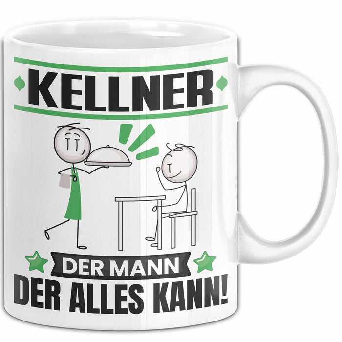 Kellner Tasse Geschenk für Kellner Der Mann Der Alles Kann Geschenkidee zum Geburtstag Weiß Trendation