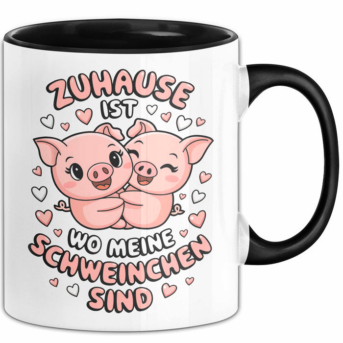Schweinezüchter Schweine Tier Tasse Becher Geschenk Lustige Geschenkidee Spruch Zuhause Ist Wo Meine Schweinchen Sind Trendation