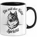 Katzenliebhaber Tasse Geschenk Spricht mit Katzen Katzenfan Trendation