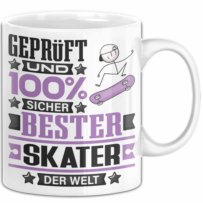 Skater Geschenk Lustiger Spruch für Skater Geschenkidee Bester Skater Der Welt Weiß Trendation