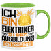 Elektriker Ausbildung Tasse Geschenk Ich Bin Elektriker In Der Ausbildung Ich Darf Das Geschenkidee Spruch Grün Trendation