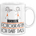Geschenk für Fotografin Tasse Lustige Geschenkidee Geburtstag Ich Bin Fotografin Ich Darf Das Weiß Trendation
