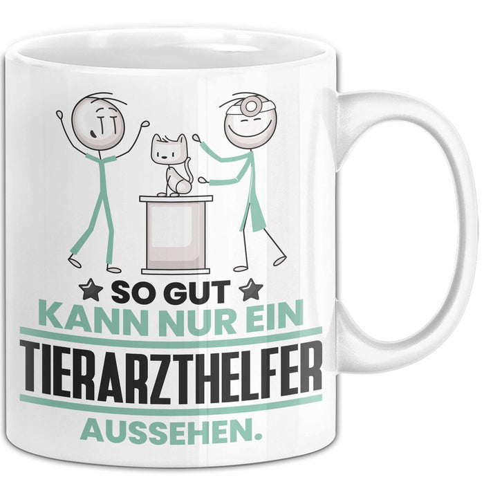 Tierarzthelfer Geschenk Tasse So Gut Kann Nur Ein Tierarzthelfer Aussehen Geschenkidee Kaffee-Becher Weiß Trendation