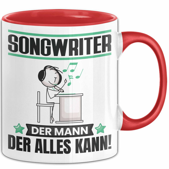 Songwriter Tasse Geschenk für Songwriter Der Mann Der Alles Kann Geschenkidee zum Geburtstag Rot Trendation