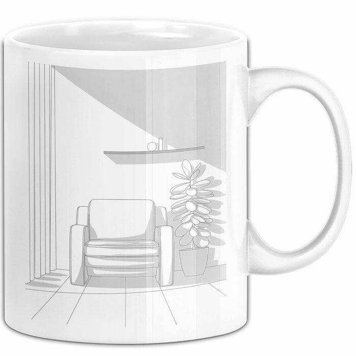 Minimalistischer Dekorateur Tasse Geschenk Lustige Geschenkidee Spruch Für Klare Räume Liebhaber Weiß Trendation