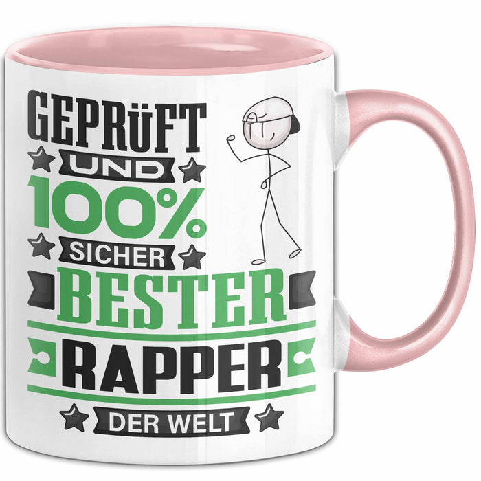 Rapper Geschenk Lustiger Spruch für Rapper Geschenkidee Bester Rapper Der Welt Rosa Trendation