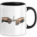 Raucher Tasse Geschenk Erschaffung Von Adam Kunst Geschenkidee 2 Hände Finger Joint Kiffer Schwarz Trendation
