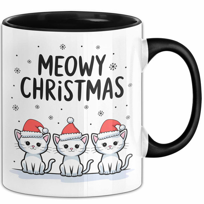 Katze Weihnachtsfeier Tasse Geschenk Lustige Geschenkidee Spruch Meowy Christmas Trendation