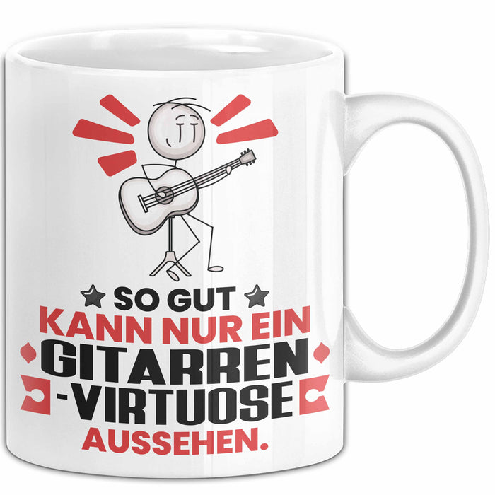 Gitarrenvirtuose Geschenk Tasse So Gut Kann Nur Ein Gitarrenvirtuose Aussehen Geschenkidee Kaffee-Becher Weiß Trendation