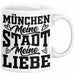 München Tasse Geschenk Heimat Münchener Geschenkidee Kaffee-Becher Bayern Meine Stadt Meine Liebe Weiß Trendation