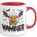 Halloween Tasse Geschenk Vambier Humor Tassen Kaffee-Becher Rot Trendation