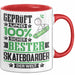 Skateboarder Geschenk Lustiger Spruch für Skateboarder Geschenkidee Bester Skateboarder Der Welt Rot Trendation