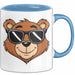 Teddybär Tier Sonnenbrille Tasse Geschenk Lustige Geschenkidee Spruch Blau Trendation