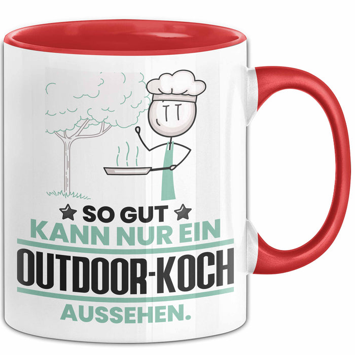 Outdoor-Koch Geschenk Tasse So Gut Kann Nur Ein Outdoor-Koch Aussehen Geschenkidee Kaffee-Becher Rot Trendation
