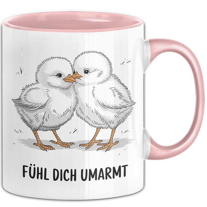 Motivierend Inspirierend Tasse Geschenk Lustige Geschenkidee Spruch Fühl Dich Umarmt Rosa Trendation