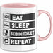 Skibidi Toilet Tasse Geschenk Meme Eat Sleet Repeat Becher Geschenkdiee Rosa Trendation