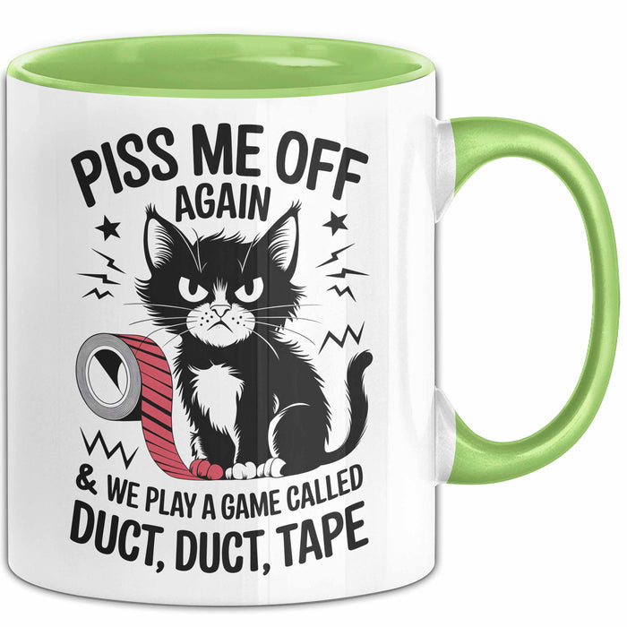 Katzen Tasse Geschenk Duct Duct Tape Geschenkidee Lustig Katze Sarkasmus Grün Trendation