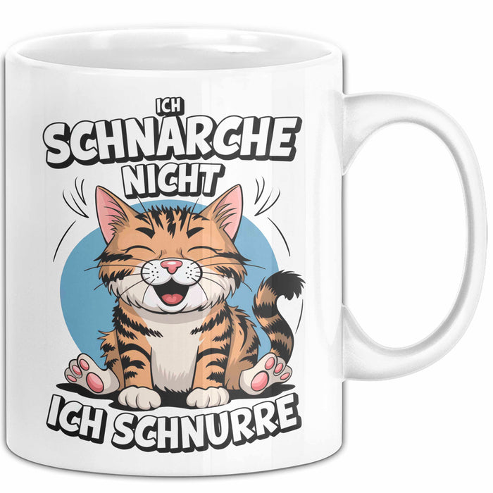 Schlafende Katze Tasse Geschenk Lustige Geschenkidee Spruch Ich Schnarche Nicht Ich Schnurre Weiß Trendation