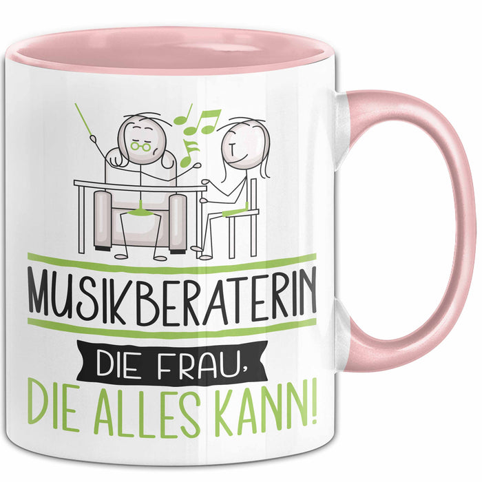 Musikberaterin Geschenk Tasse Becher Die Frau Die Allen Kann Geschenkidee für eine Musikberaterin Lustig Rosa Trendation